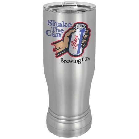 Stainless Steel Sublimatable 14 oz. Polar Camel Pilsner with Clear Lid