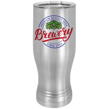 Stainless Steel Sublimatable 20 oz. Polar Camel Pilsner with Clear Lid