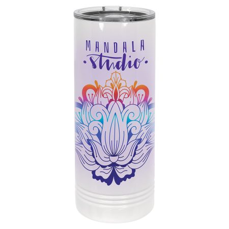 Polar Camel 22 oz. White Sublimatable Skinny Tumbler with Slider Lid