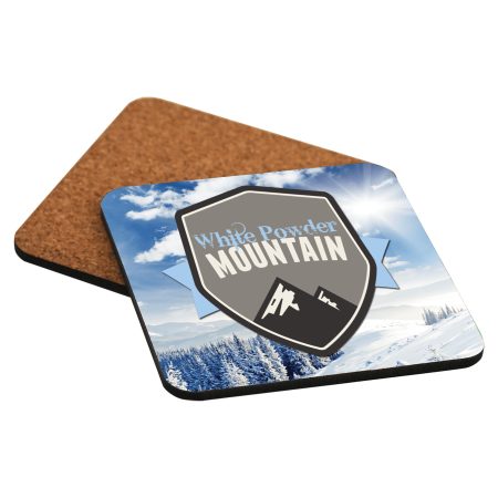 3.75" x 3.75" Gloss White Unisub MDF Square Coaster with Cork Back