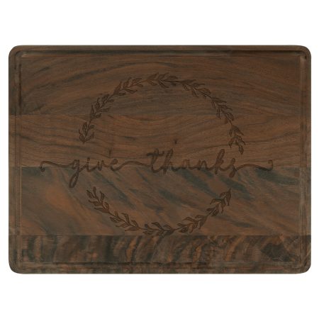 11 1/2" x 8 3/4" Walnut Cutting Board with Drip Ring